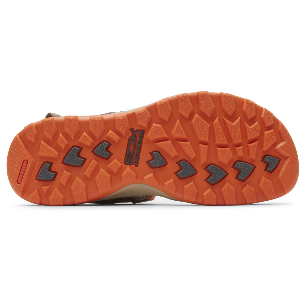 Rockport Sandaler Herr Beige - Trail Technique Adjustable Velcro - HJOUM0187